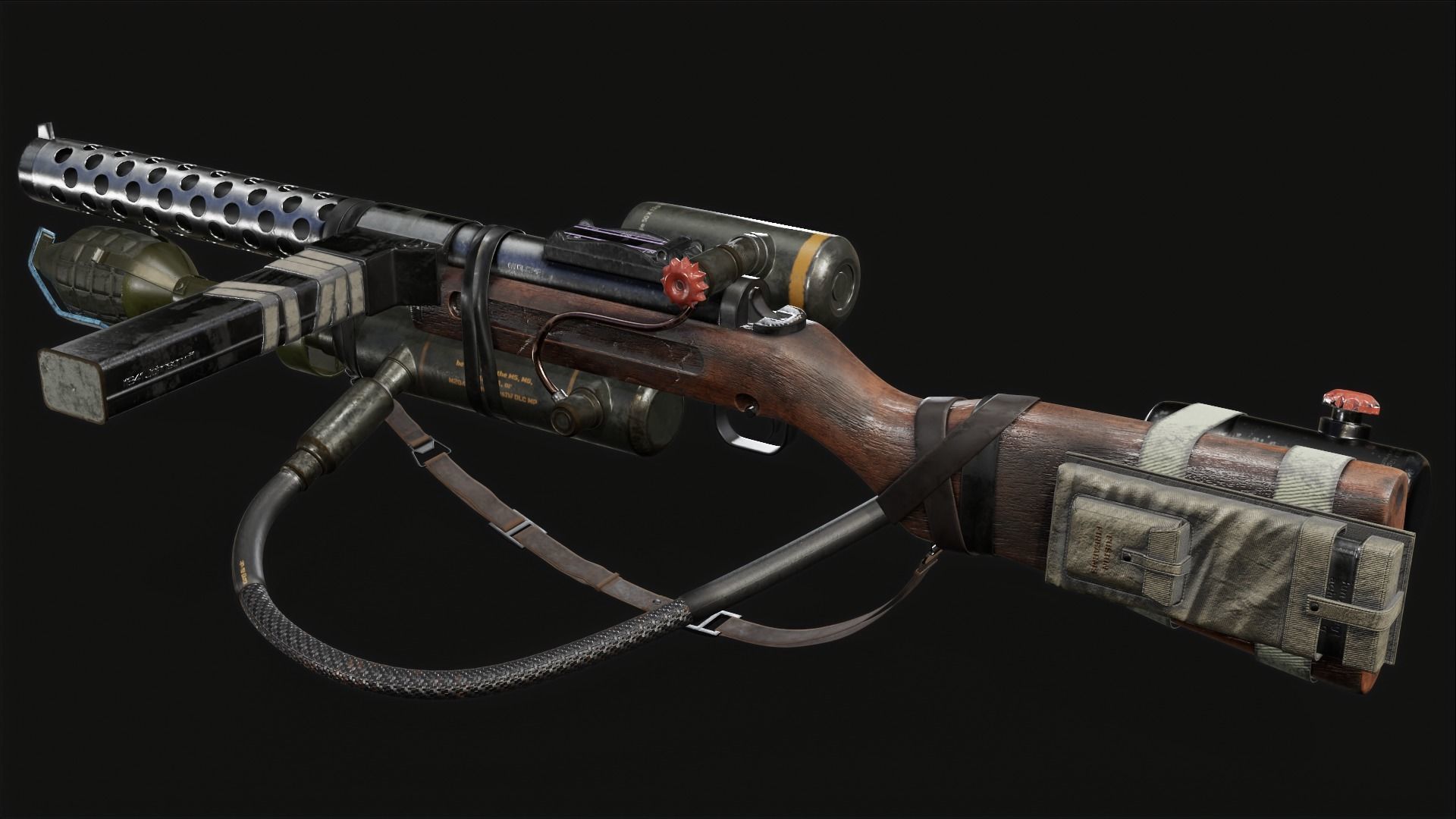 sterling submachine gun 3D model_2