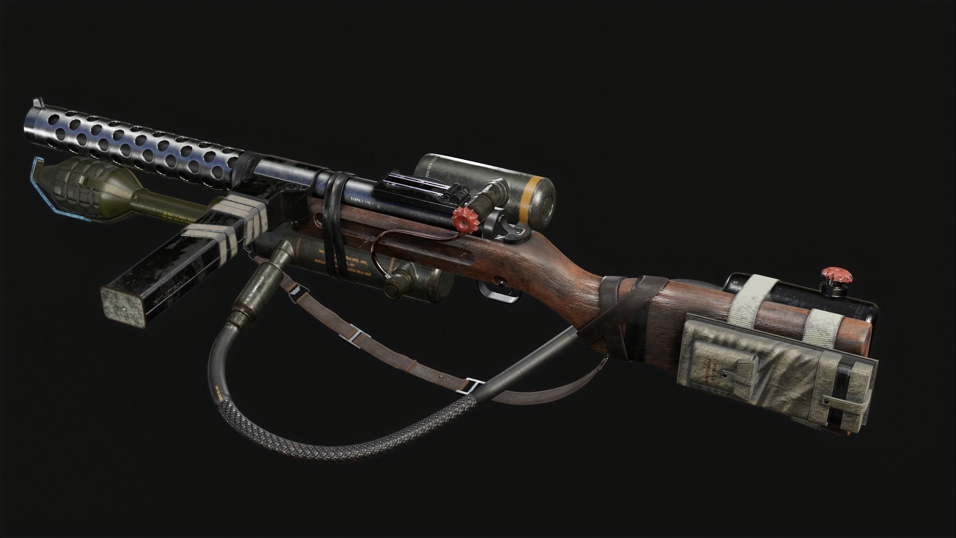 sterling submachine gun 3D model_8