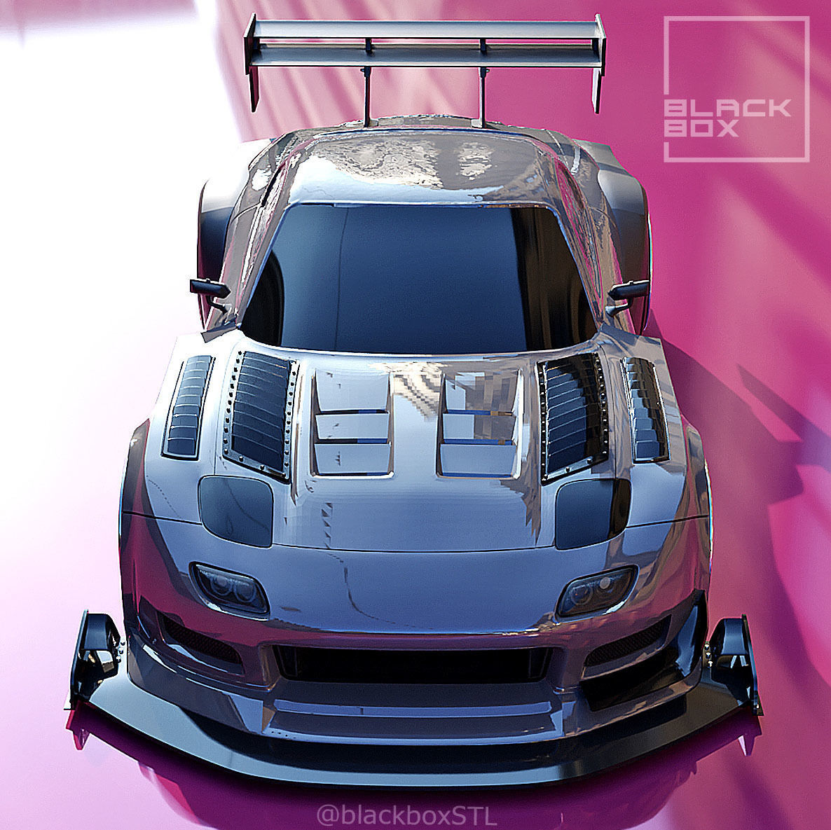 TIME ATTACK RX7 Bodykit FOR Tamiya 1-24th Modelkit 3D print model_9