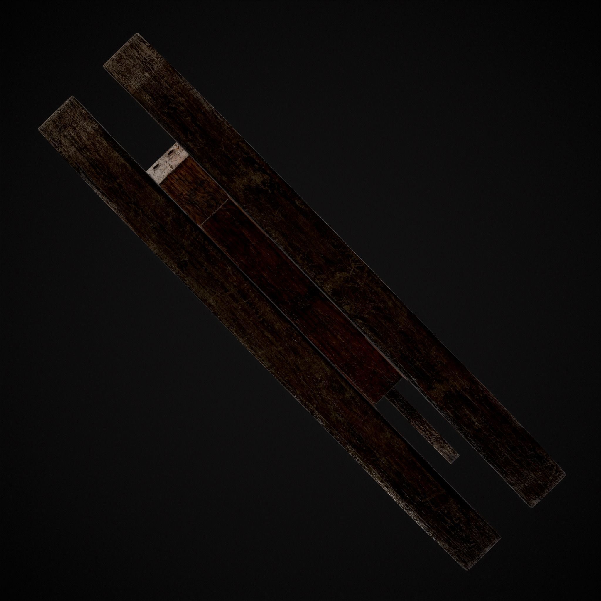 Medieval Horse Sled Low-poly 3D model_17