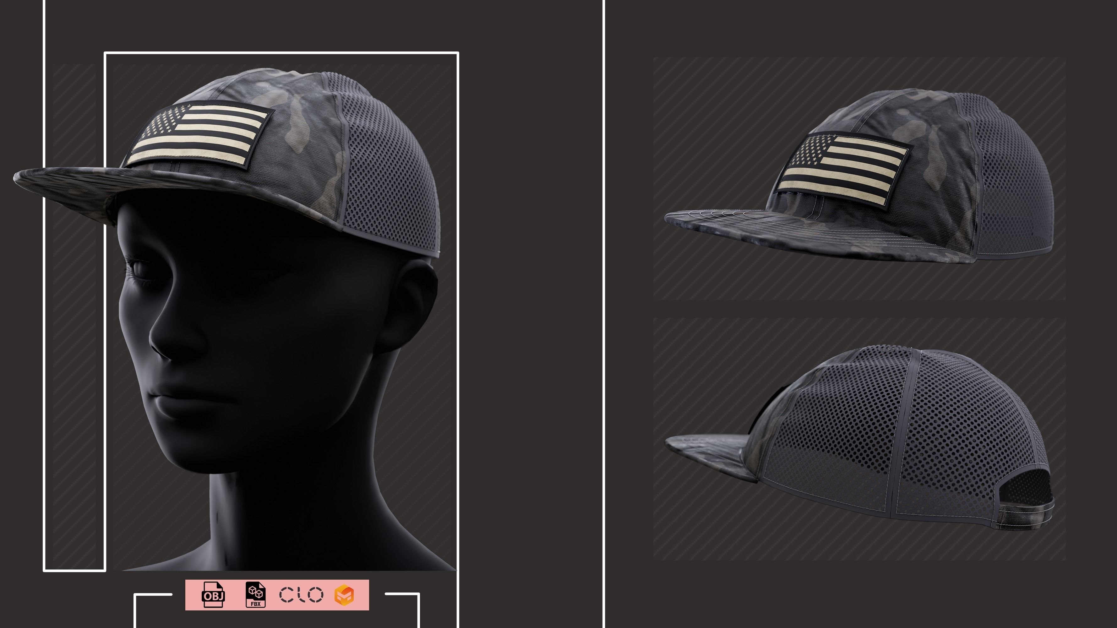 15 Hats pack - Project File ZPRJ OBJ FBX - VOL 01 3D model_14
