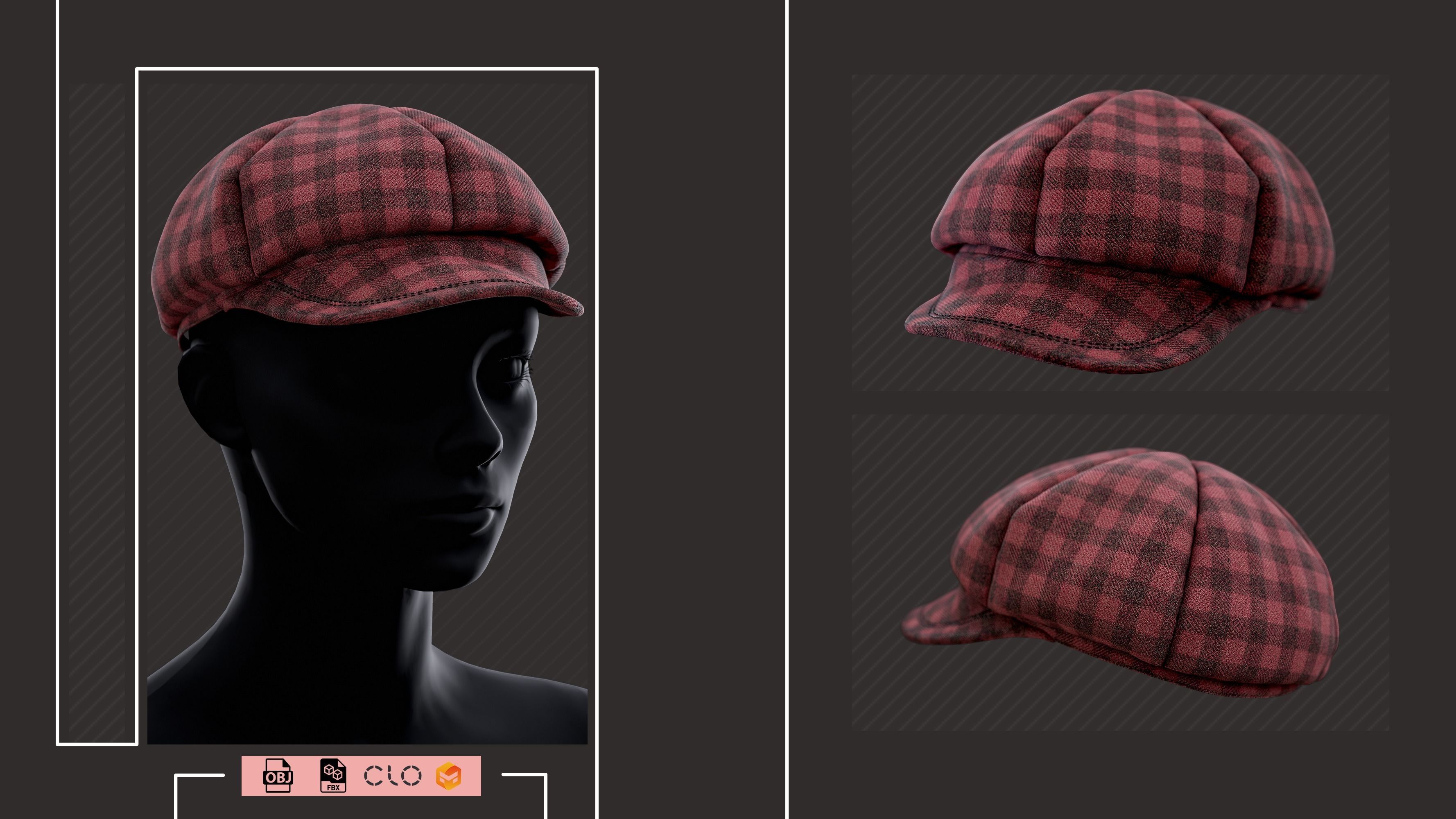 15 Hats pack - Project File ZPRJ OBJ FBX - VOL 01 3D model_5