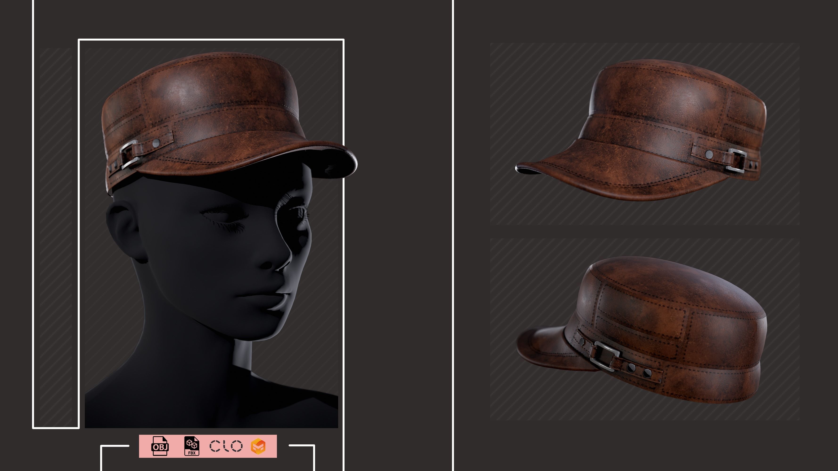 15 Hats pack - Project File ZPRJ OBJ FBX - VOL 01 3D model_7