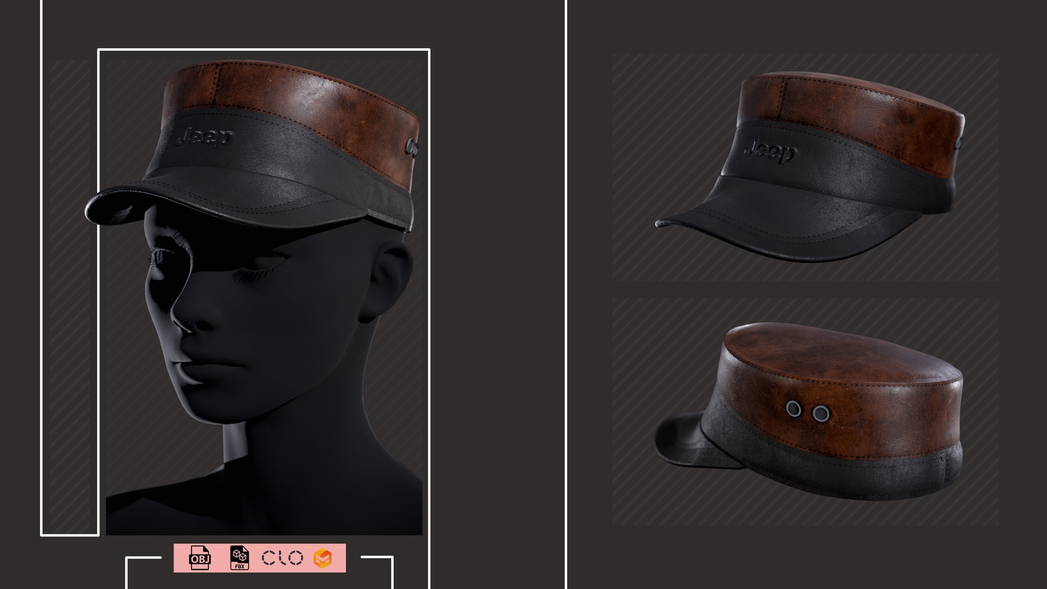 15 Hats pack - Project File ZPRJ OBJ FBX - VOL 01 3D model_9