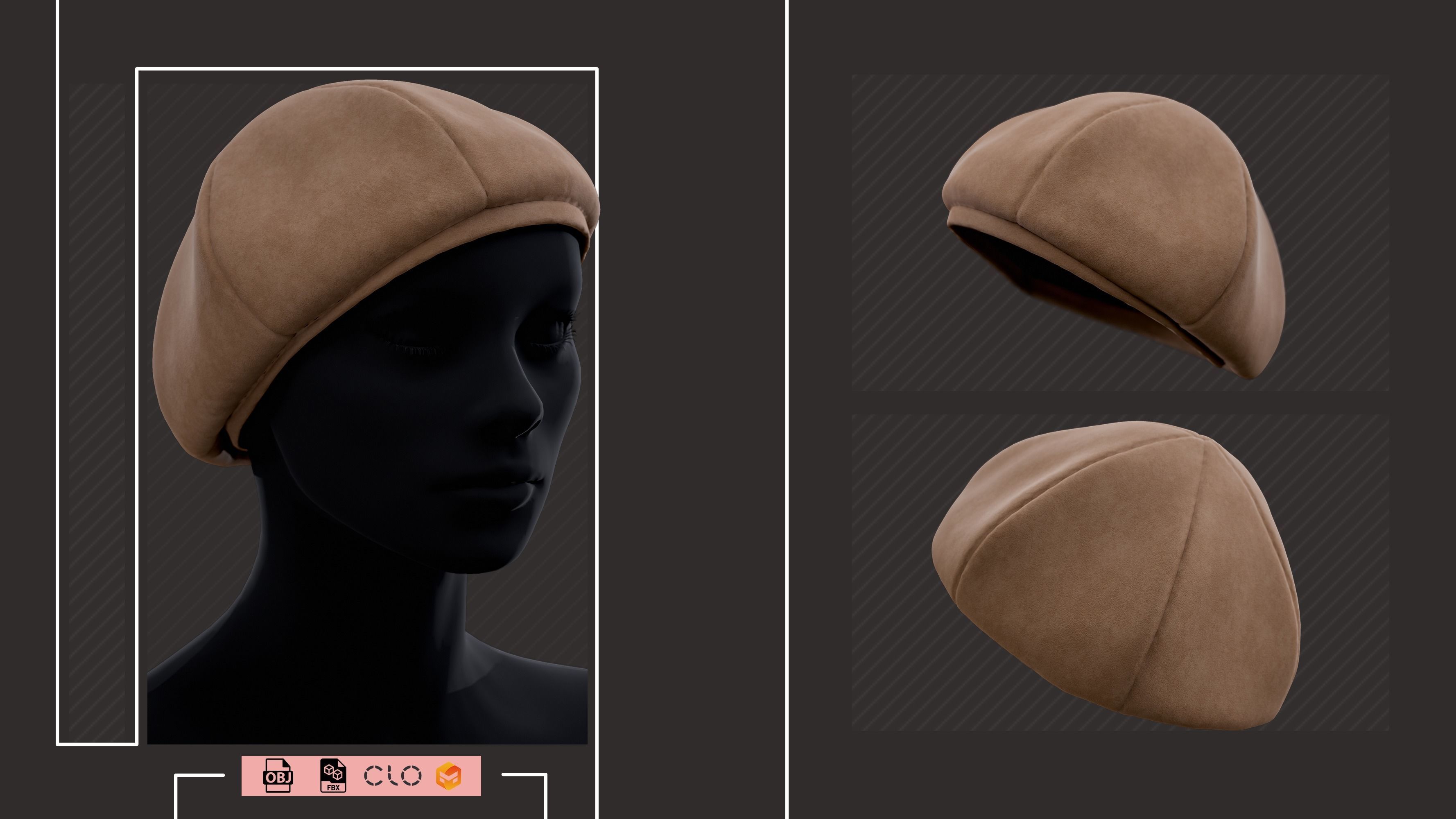 15 Hats pack - Project File ZPRJ OBJ FBX - VOL 01 3D model_4