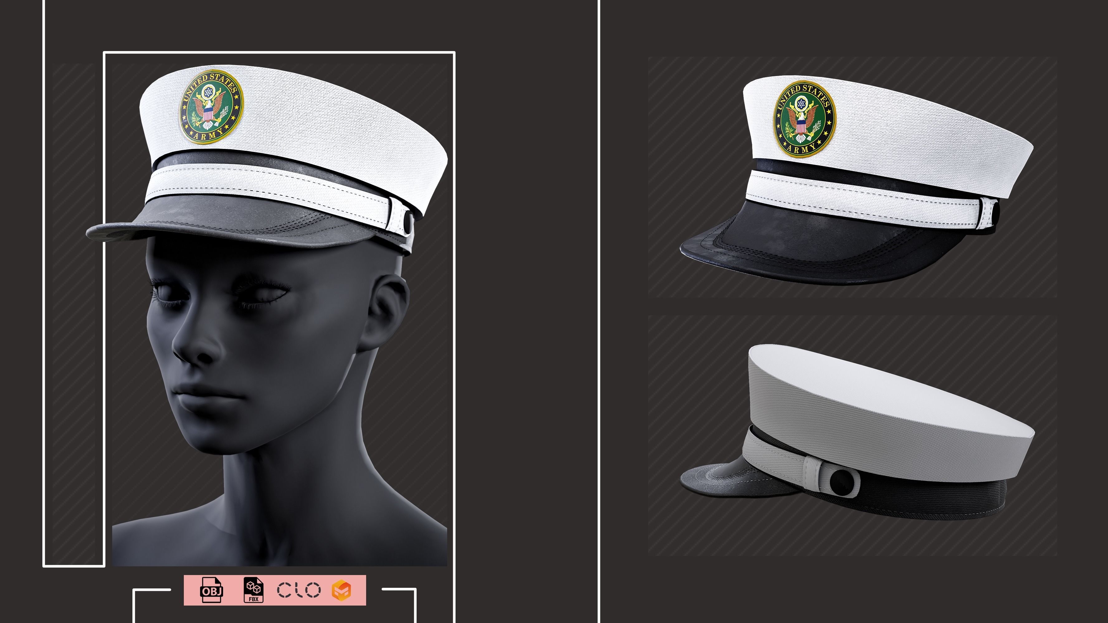 15 Hats pack - Project File ZPRJ OBJ FBX - VOL 01 3D model_13