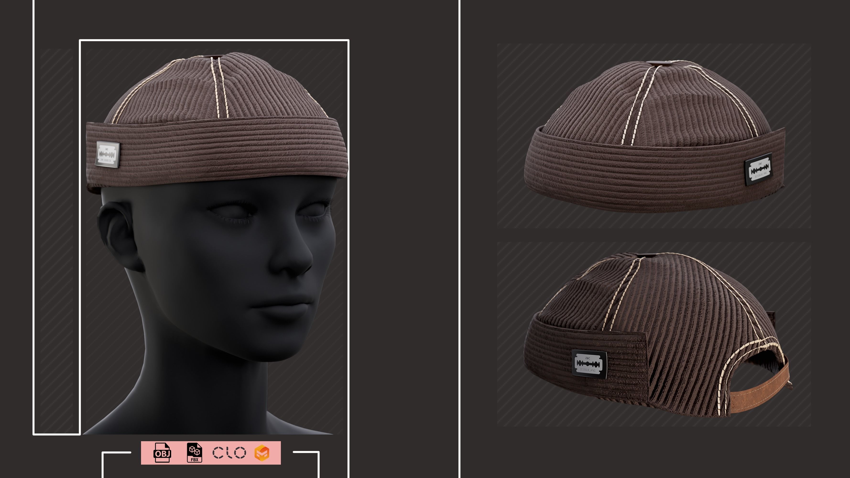 15 Hats pack - Project File ZPRJ OBJ FBX - VOL 01 3D model_15
