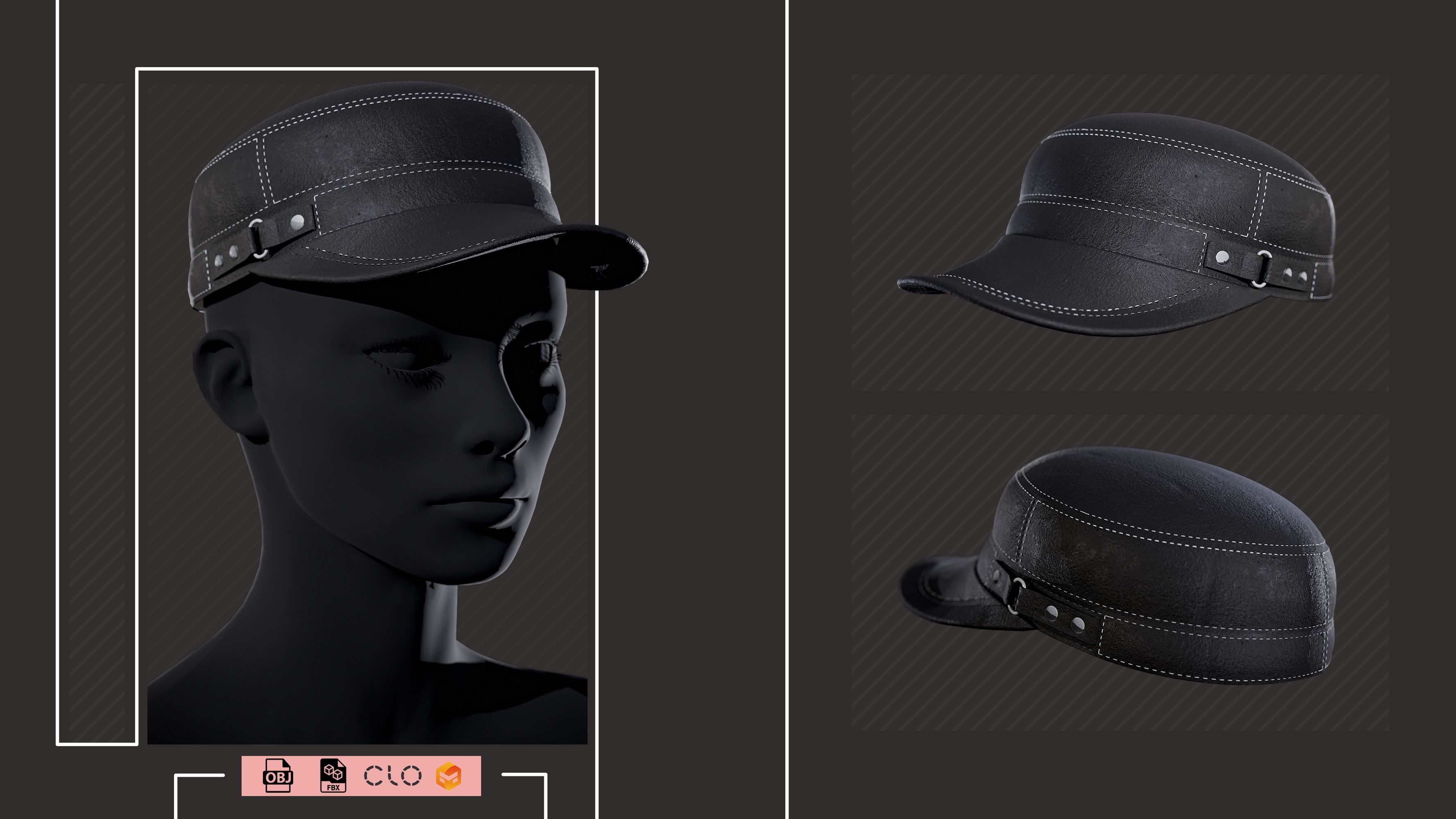 15 Hats pack - Project File ZPRJ OBJ FBX - VOL 01 3D model_8