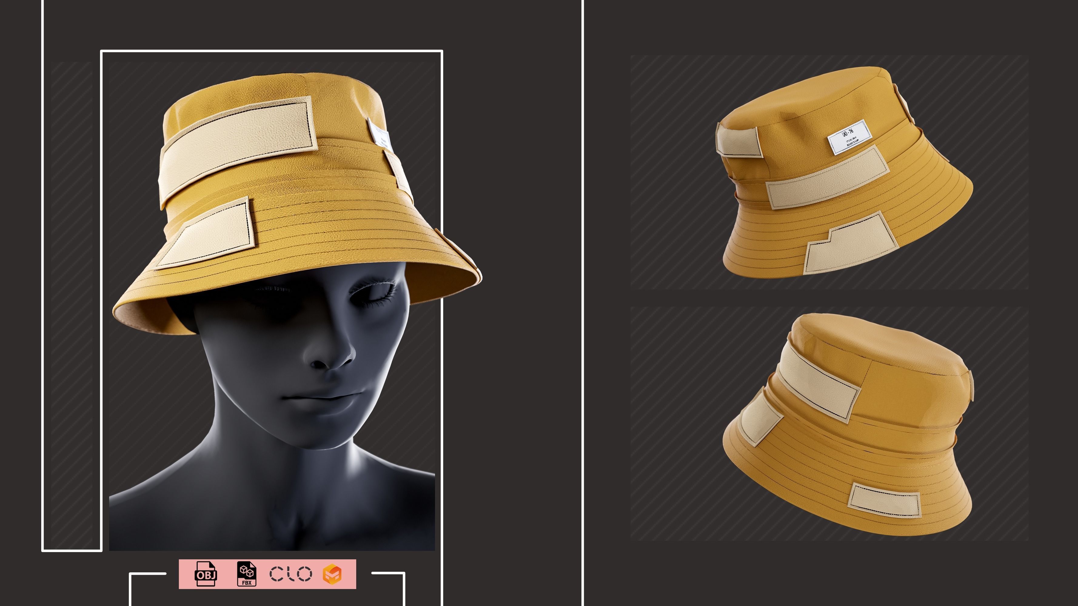 15 Hats pack - Project File ZPRJ OBJ FBX - VOL 01 3D model_6