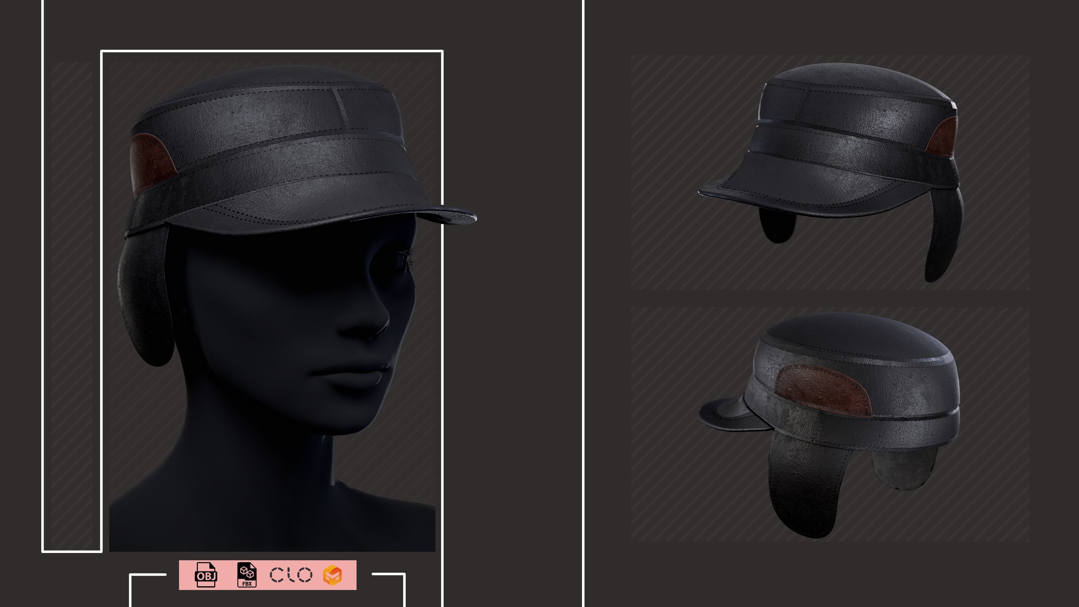 15 Hats pack - Project File ZPRJ OBJ FBX - VOL 01 3D model_11