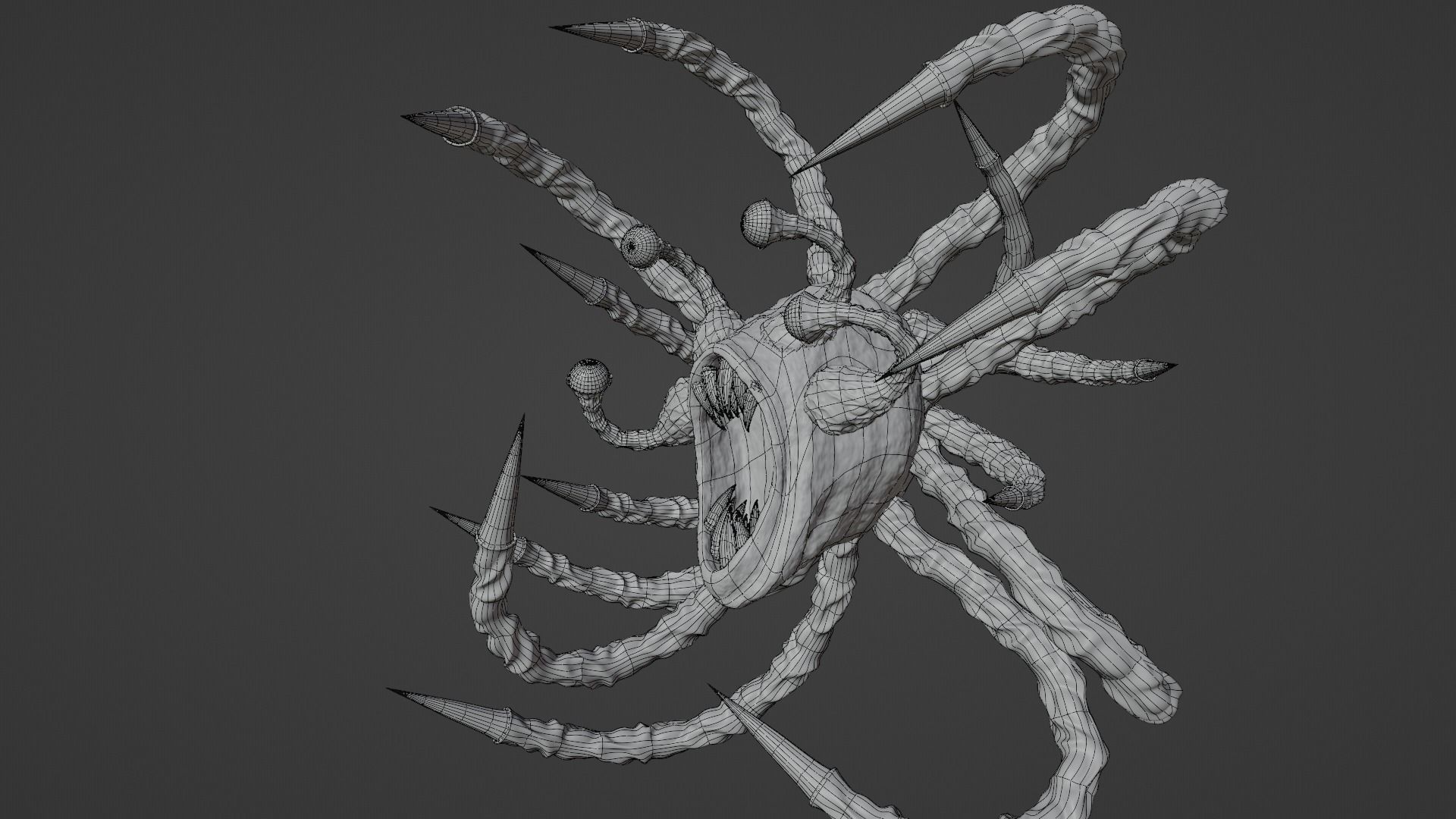 Lovecraftian Creature Low-poly 3D model_8
