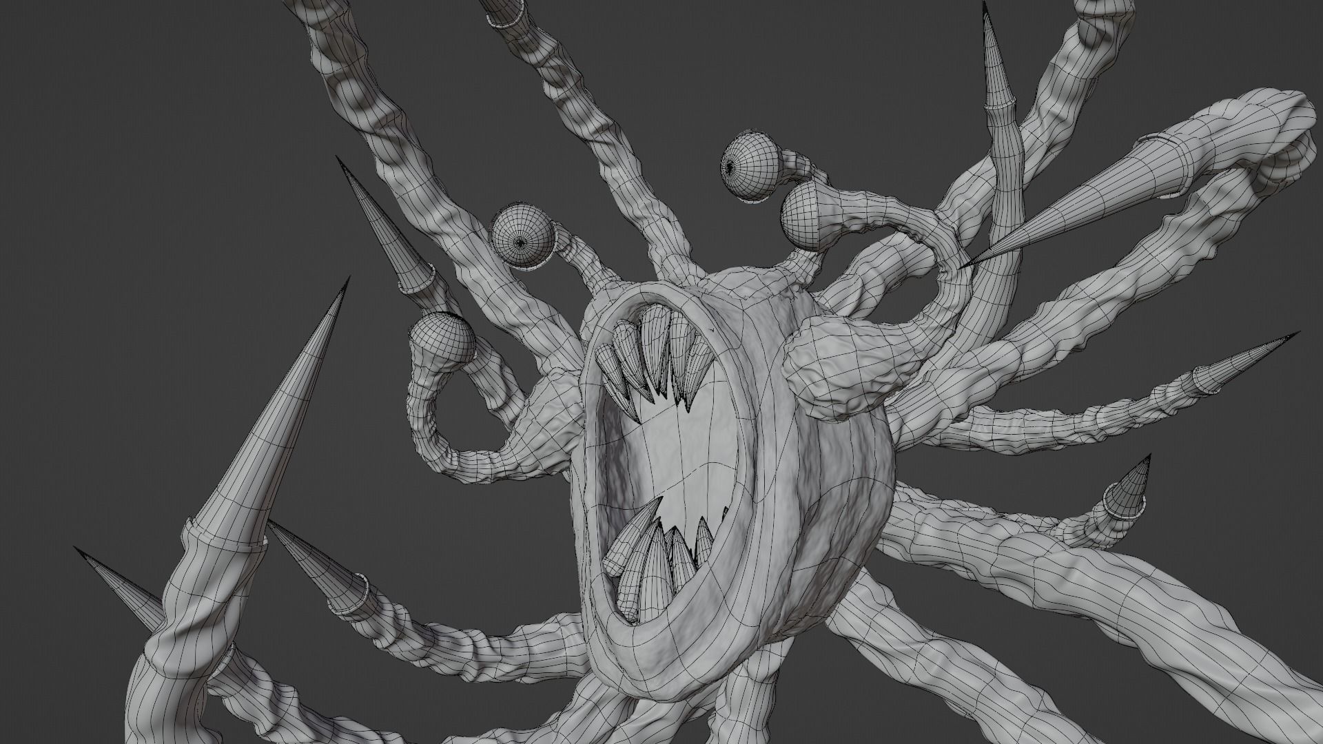 Lovecraftian Creature Low-poly 3D model_7