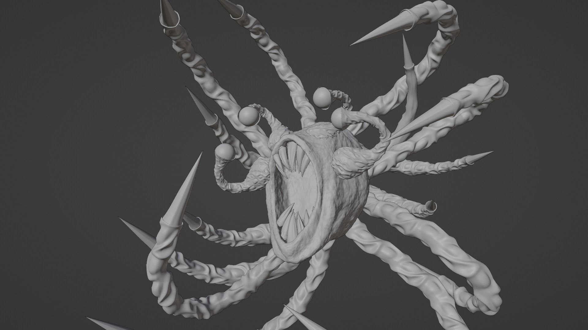 Lovecraftian Creature Low-poly 3D model_6