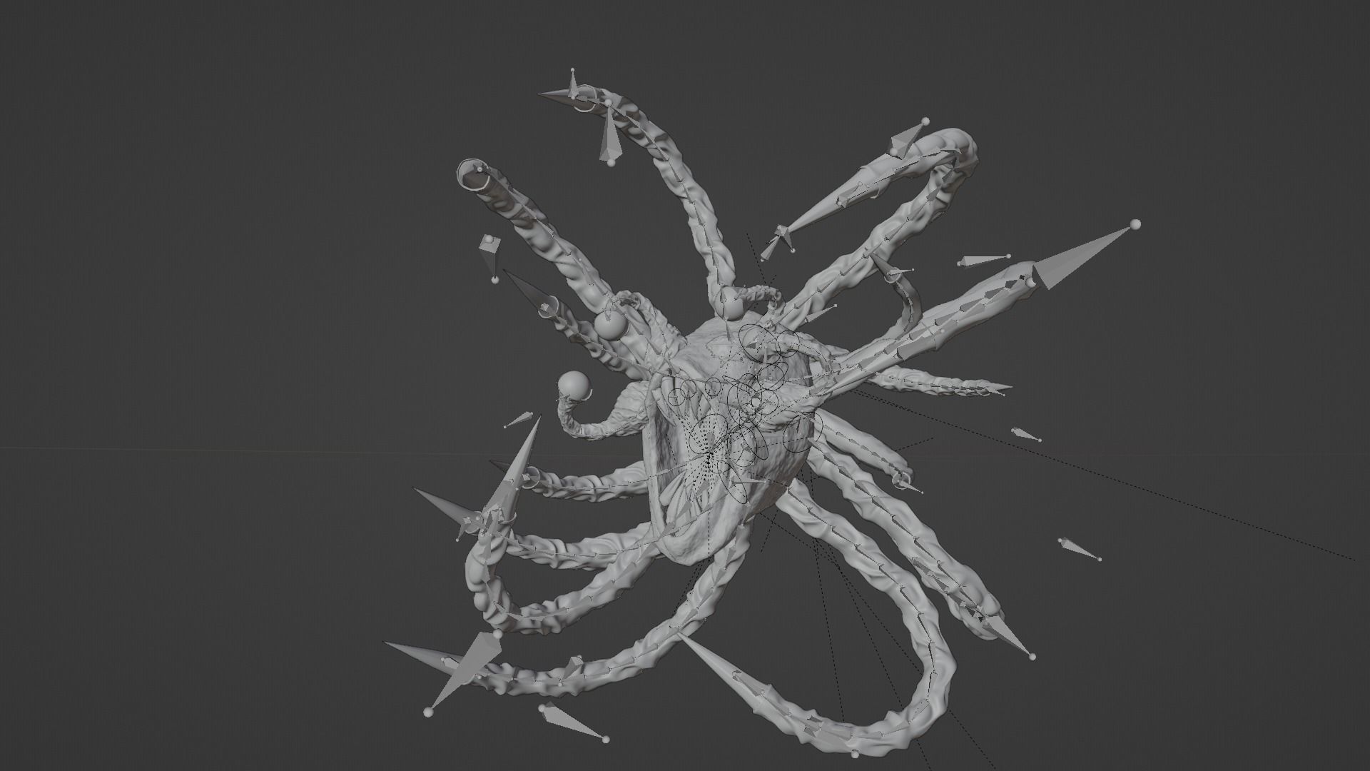 Lovecraftian Creature Low-poly 3D model_5