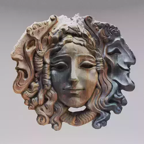Georgian Theater Mask Sculpture