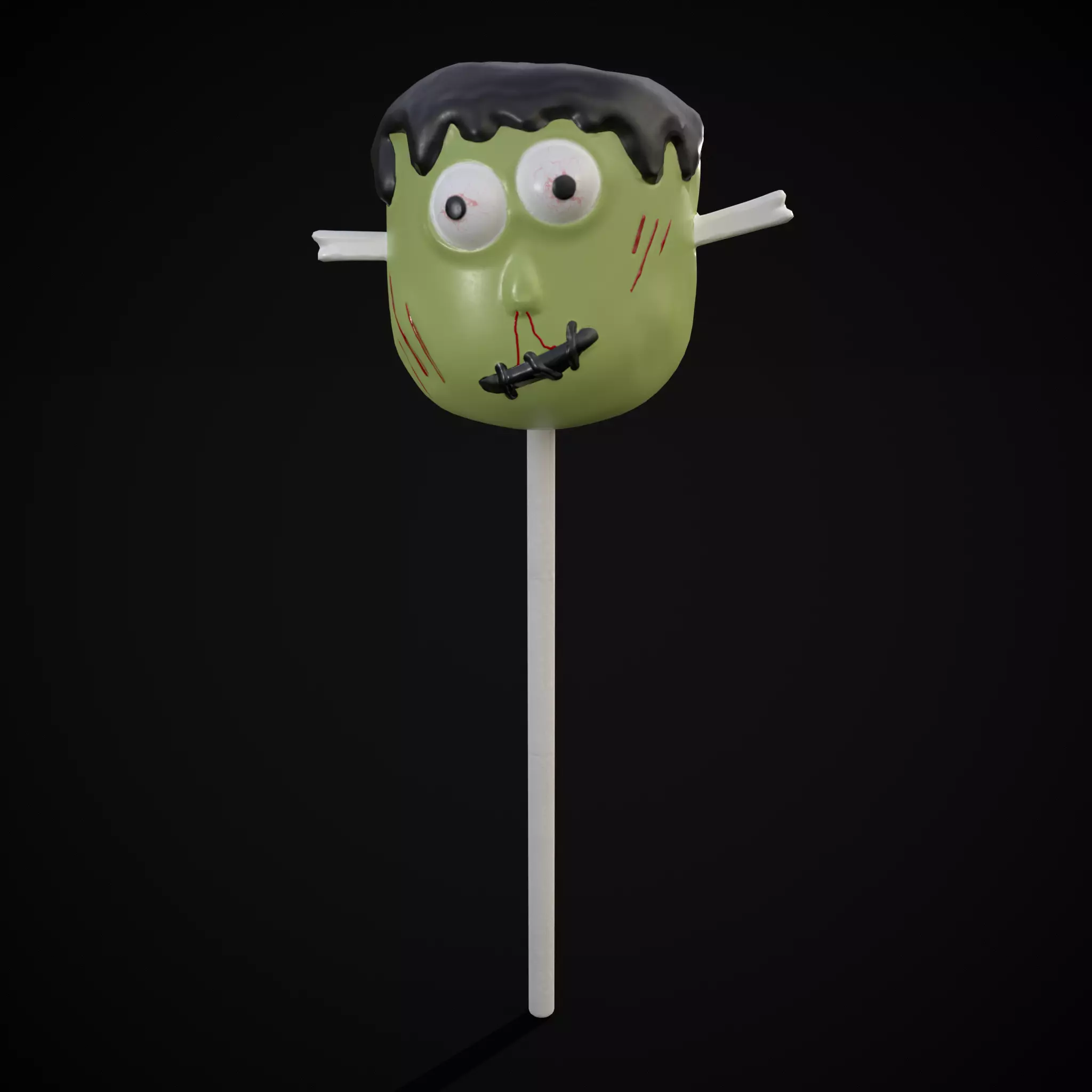 Frankenstein Cake Pop Free low-poly 3D model