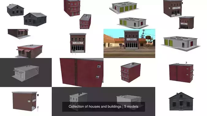 Collection of houses and buildings 