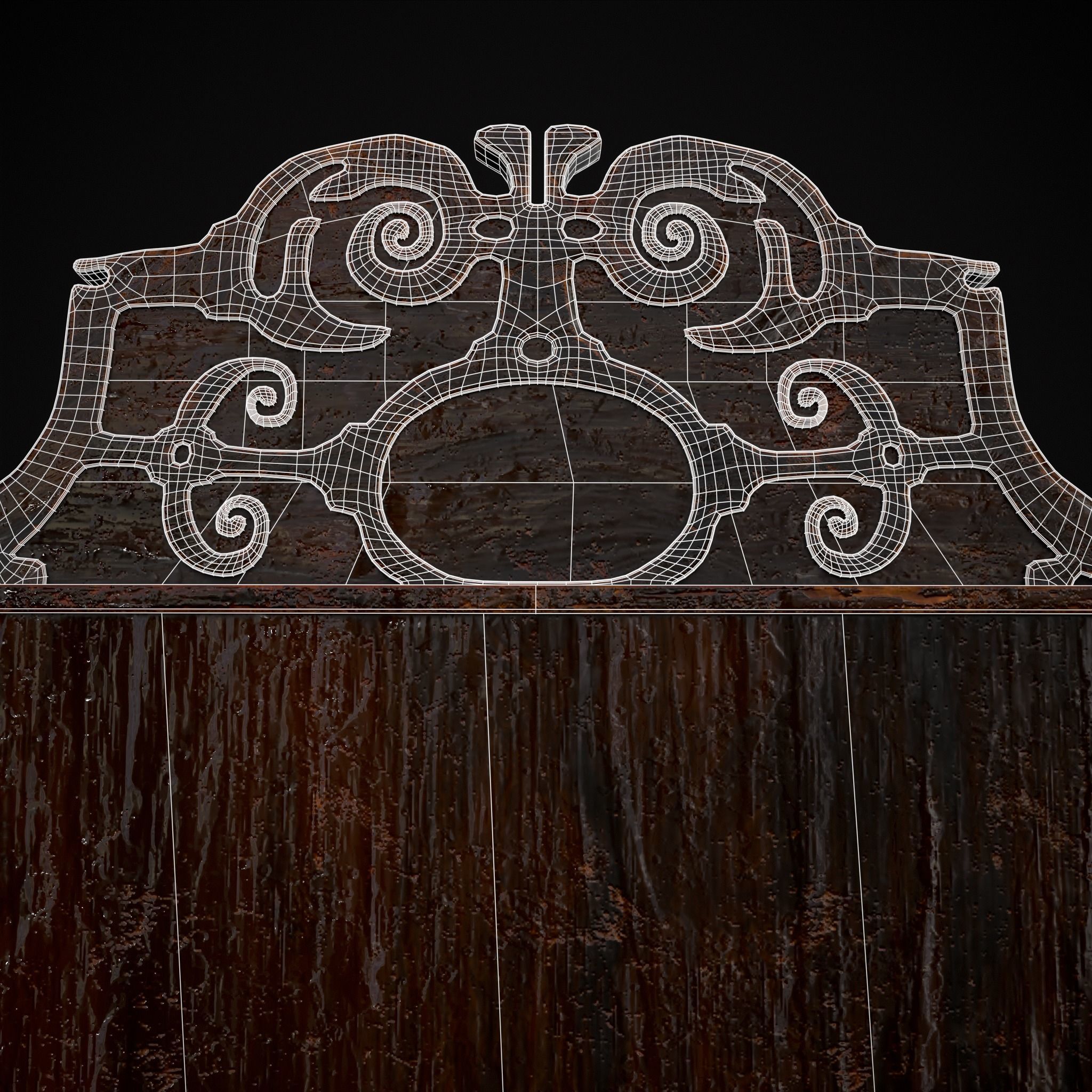 Antique Carved Chair Low-poly 3D model_18