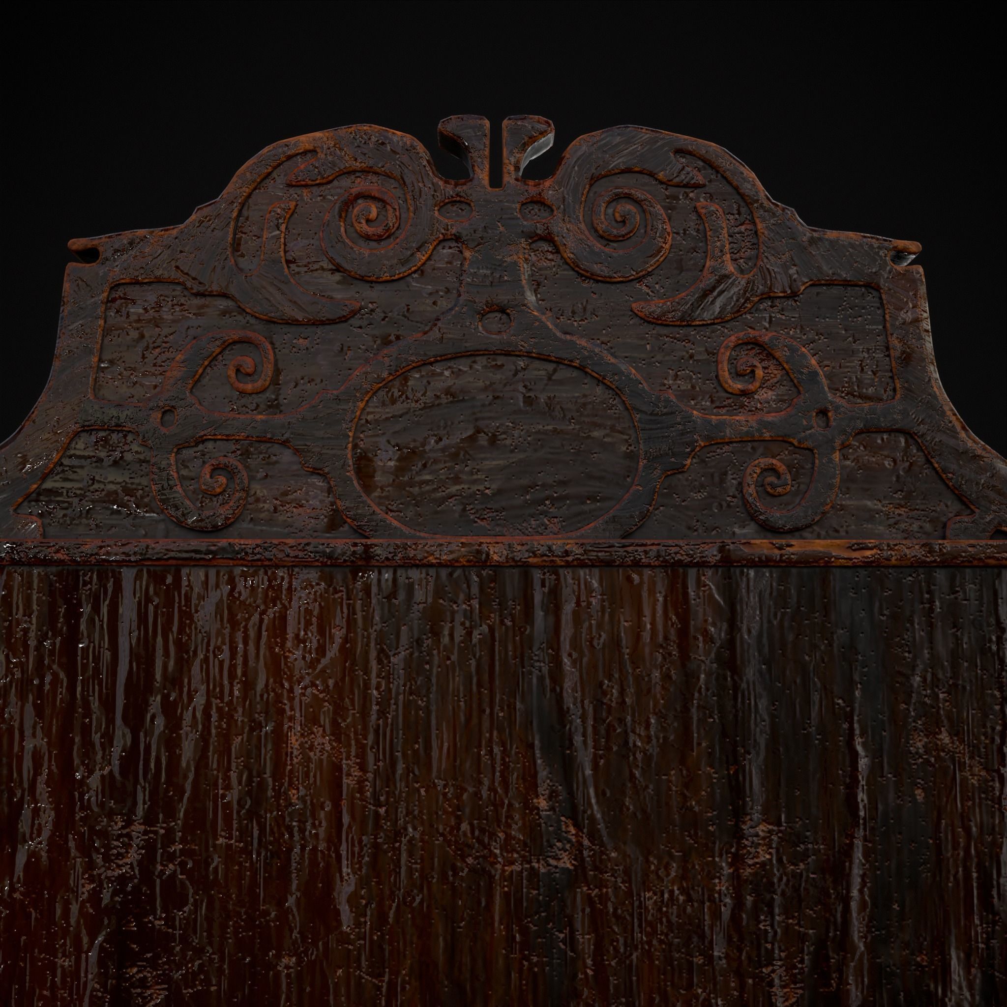 Antique Carved Chair Low-poly 3D model_17