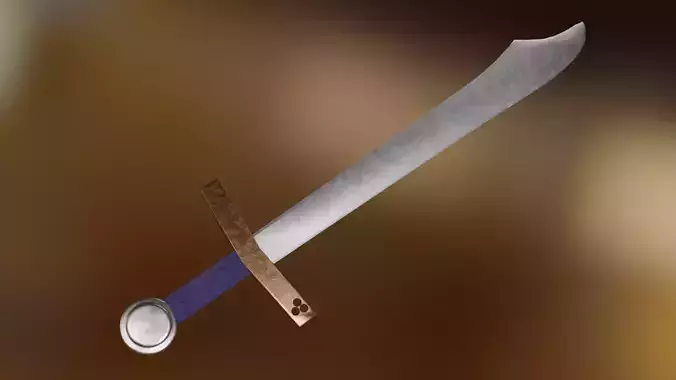 One-Handed Falchion  Low-poly 3D model