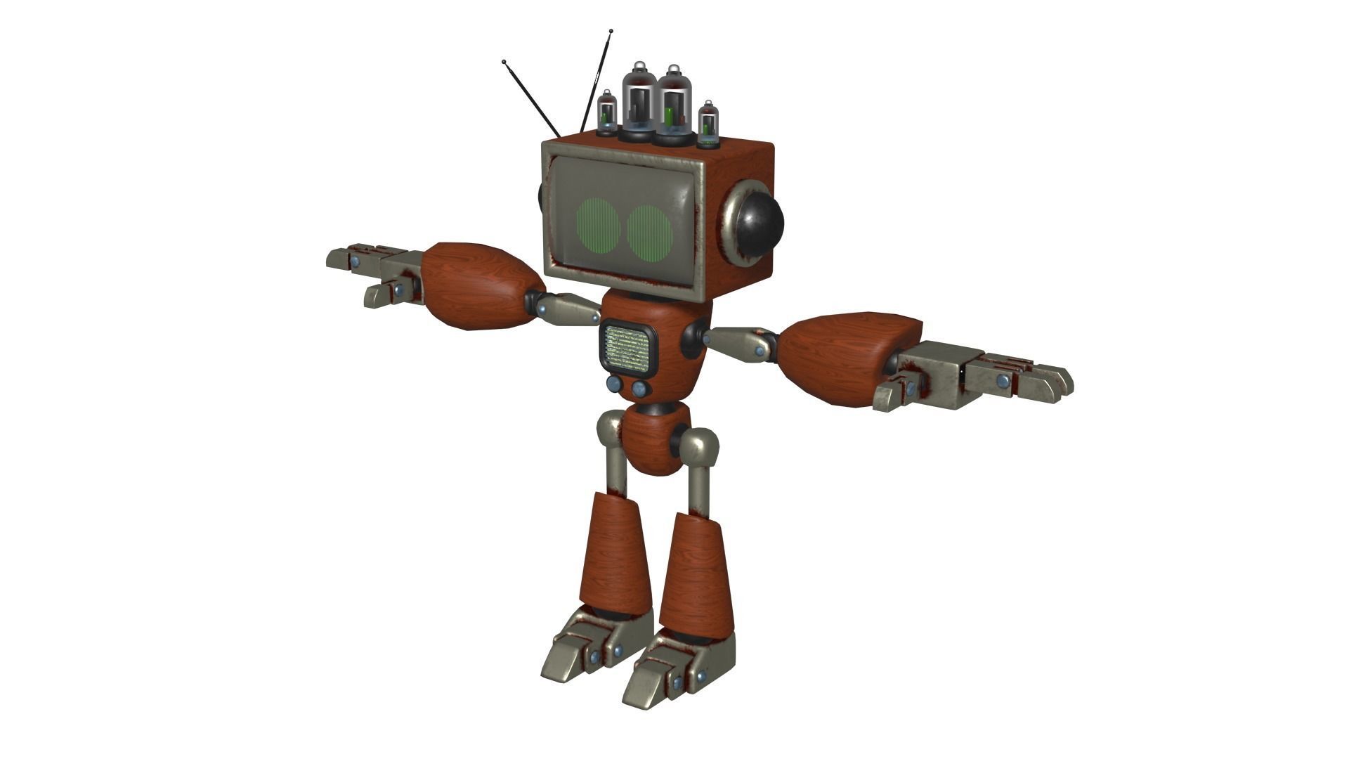 Retro Future Robot 3D Model Free 3D model_4