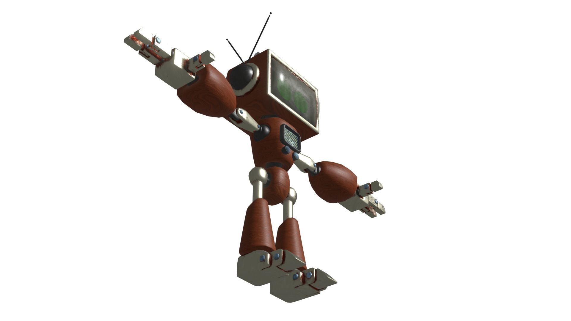 Retro Future Robot 3D Model Free 3D model_5