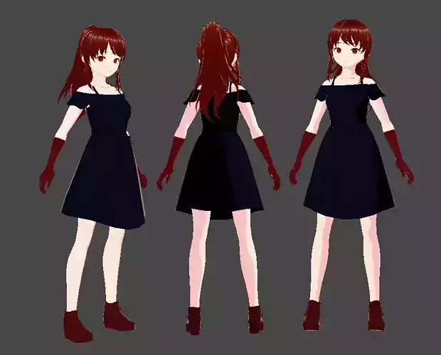 3D vroid studio cute anime girl  3D model