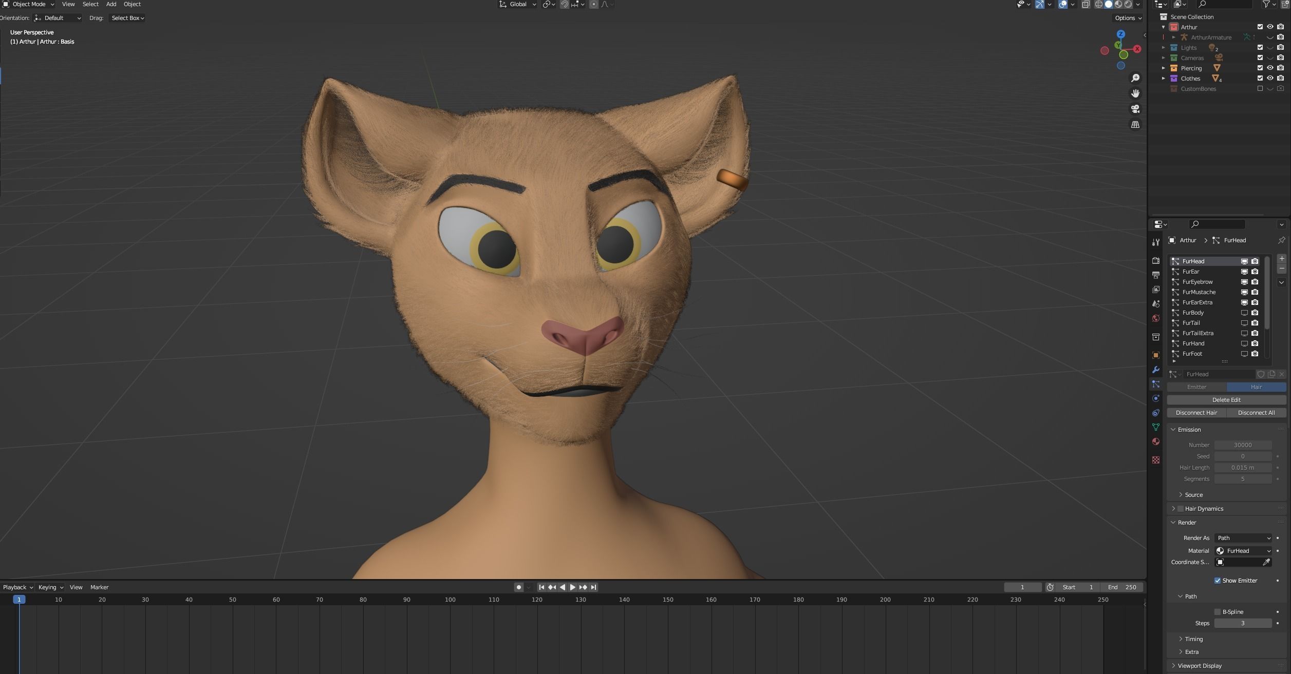 Arthur Anthro Lion 3D model_96