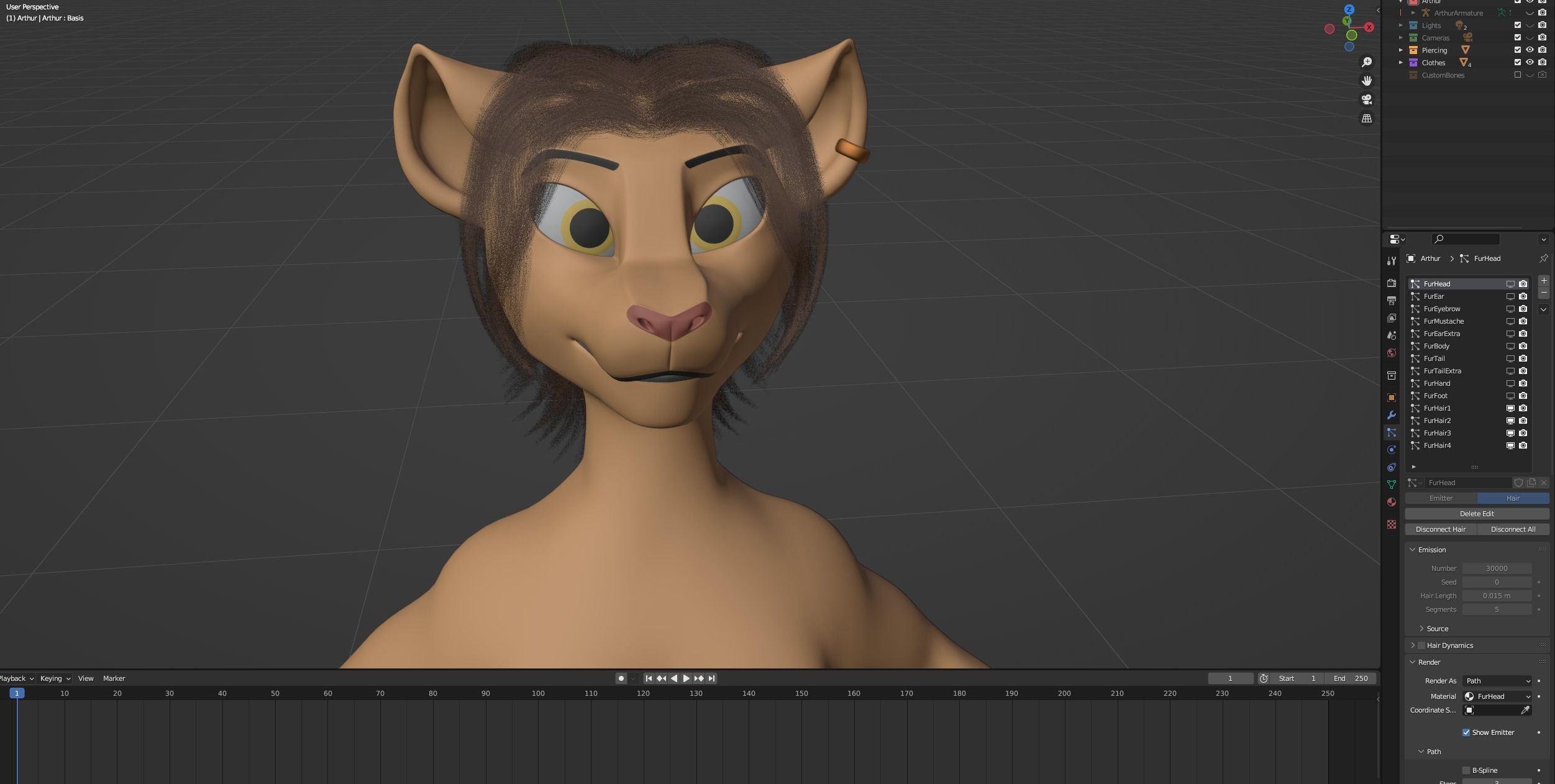Arthur Anthro Lion 3D model_98