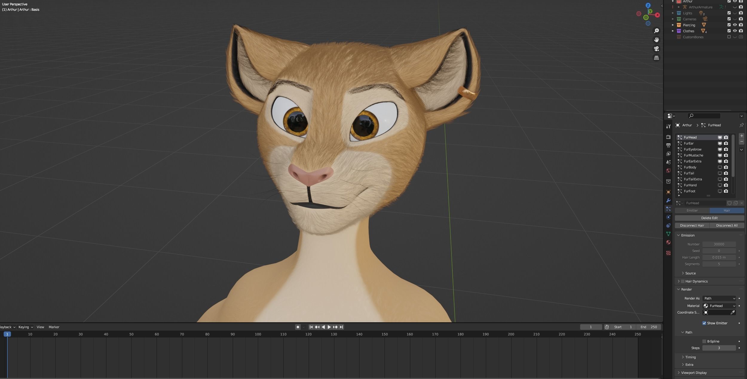 Arthur Anthro Lion 3D model_97