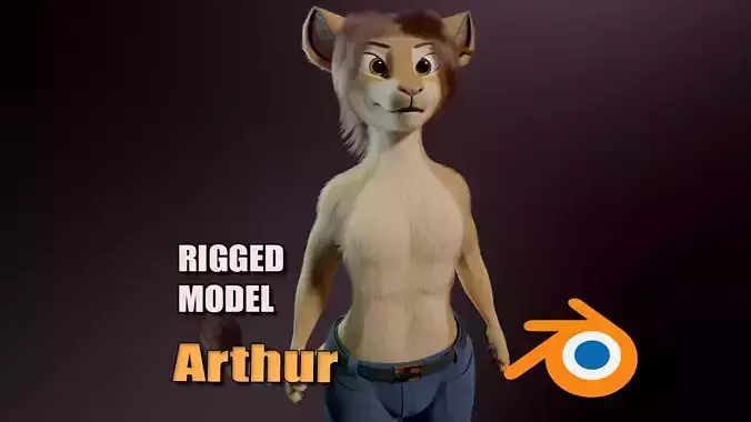 Arthur Anthro Lion 3D model