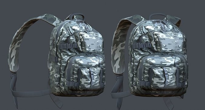 Backpack Camping Generic military human bag storqge baggage Low-poly 3D model