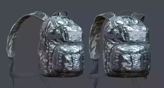 Backpack Camping Generic military human bag storqge baggage Low-poly 3D model