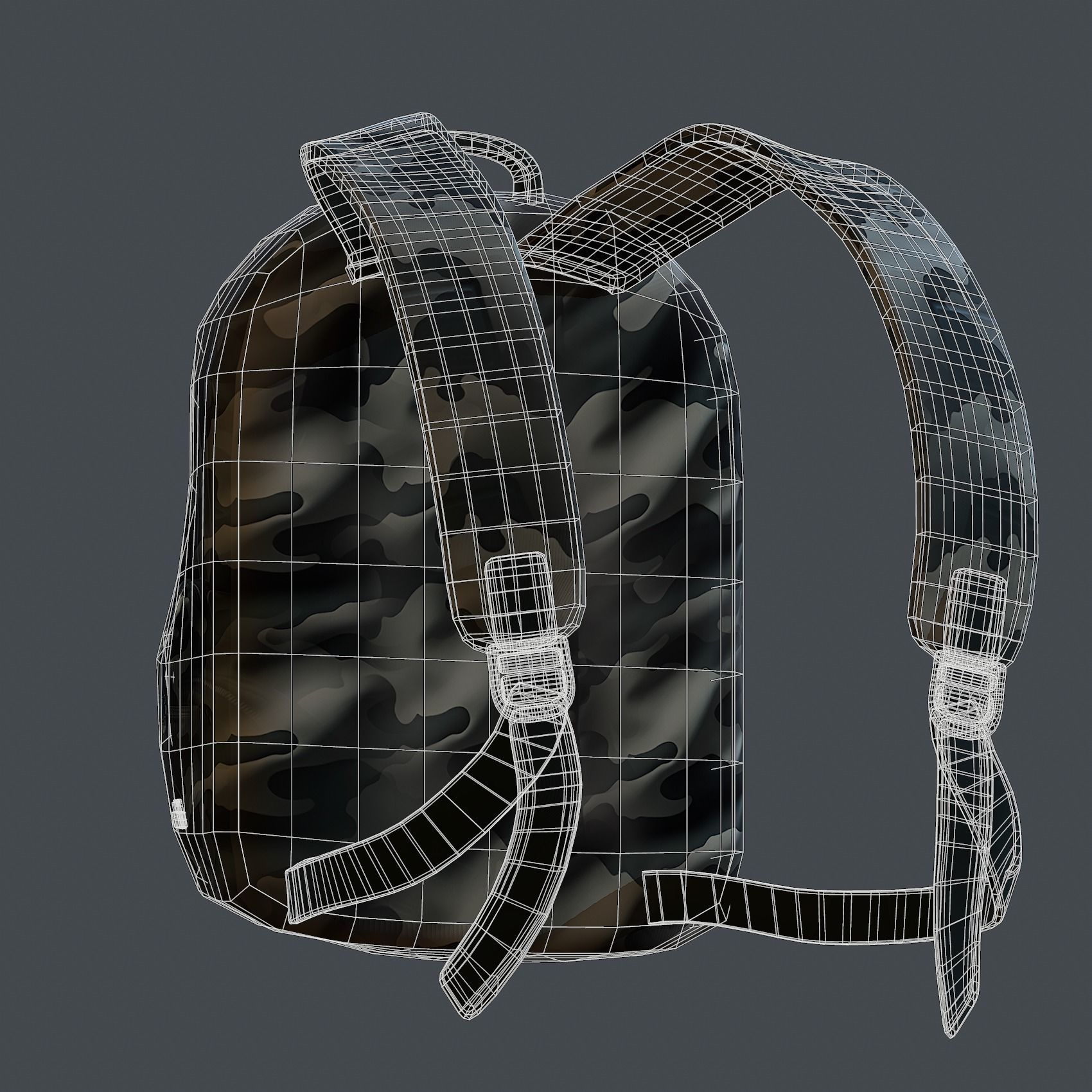 Backpack Camping Generic military human bag storqge baggage Low-poly 3D model_6