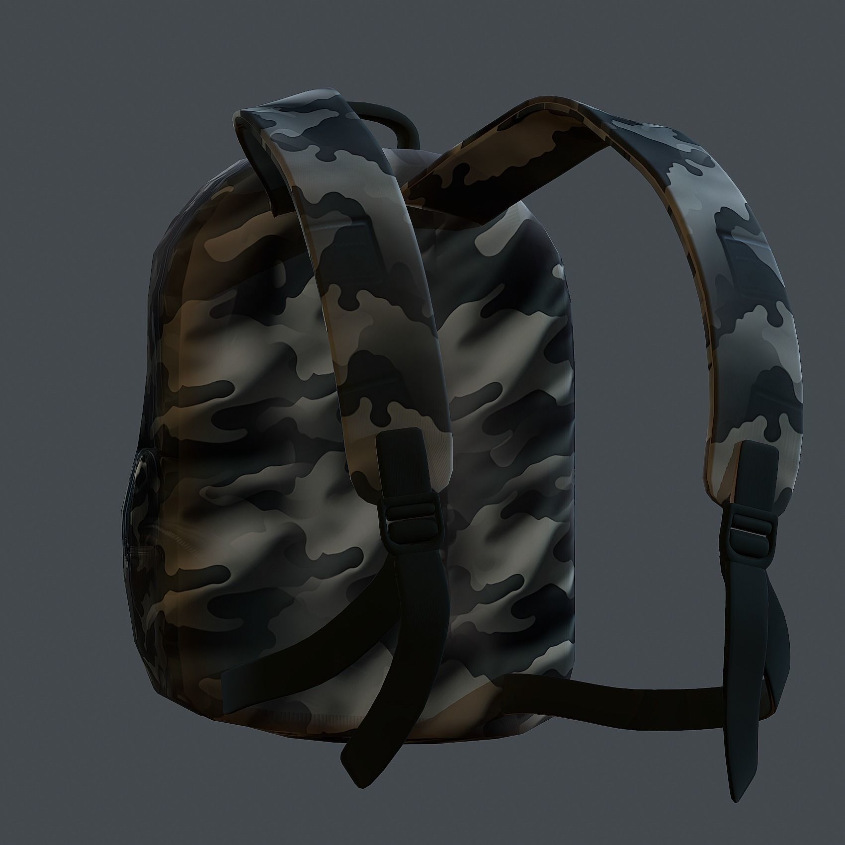 Backpack Camping Generic military human bag storqge baggage Low-poly 3D model_5