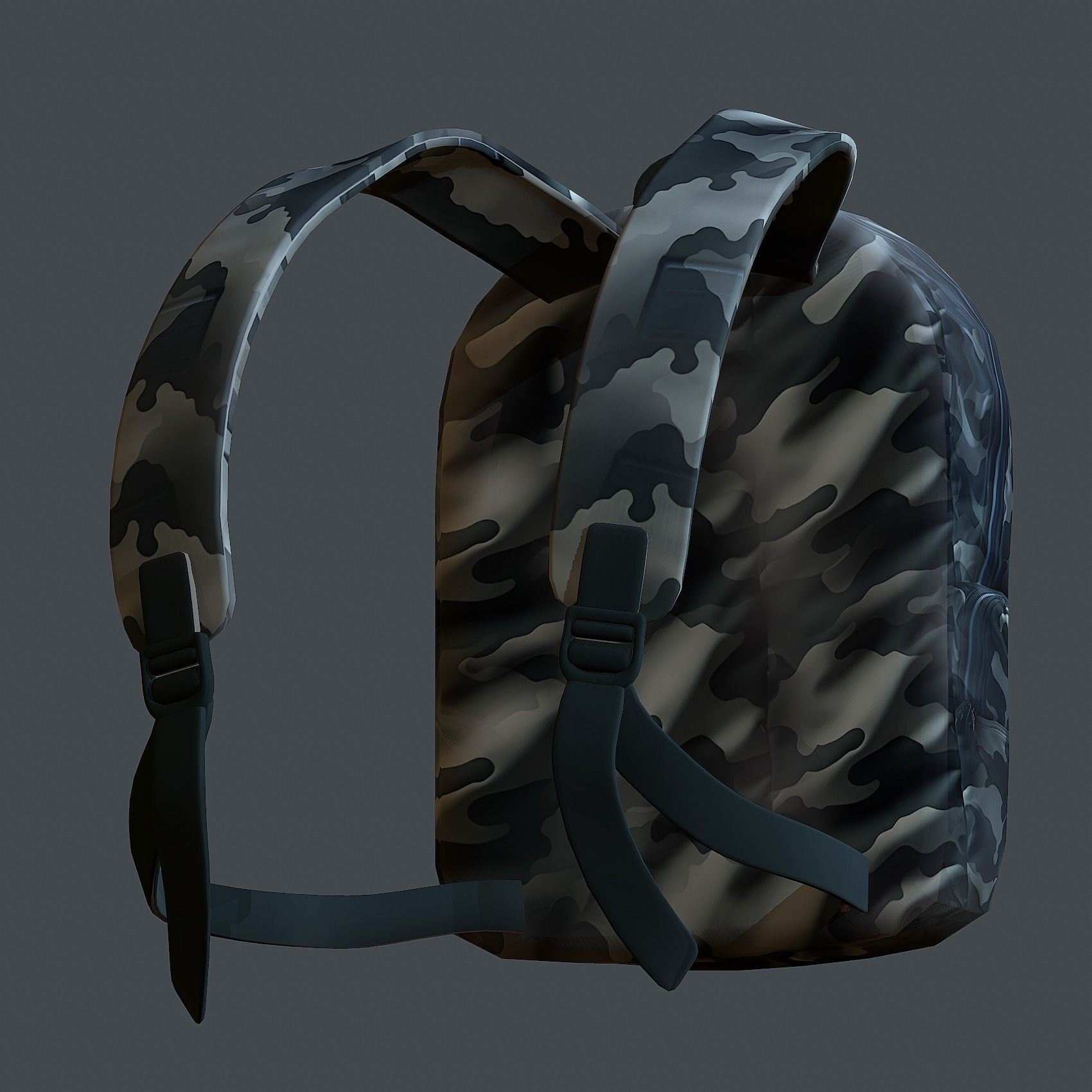 Backpack Camping Generic military human bag storqge baggage Low-poly 3D model_4