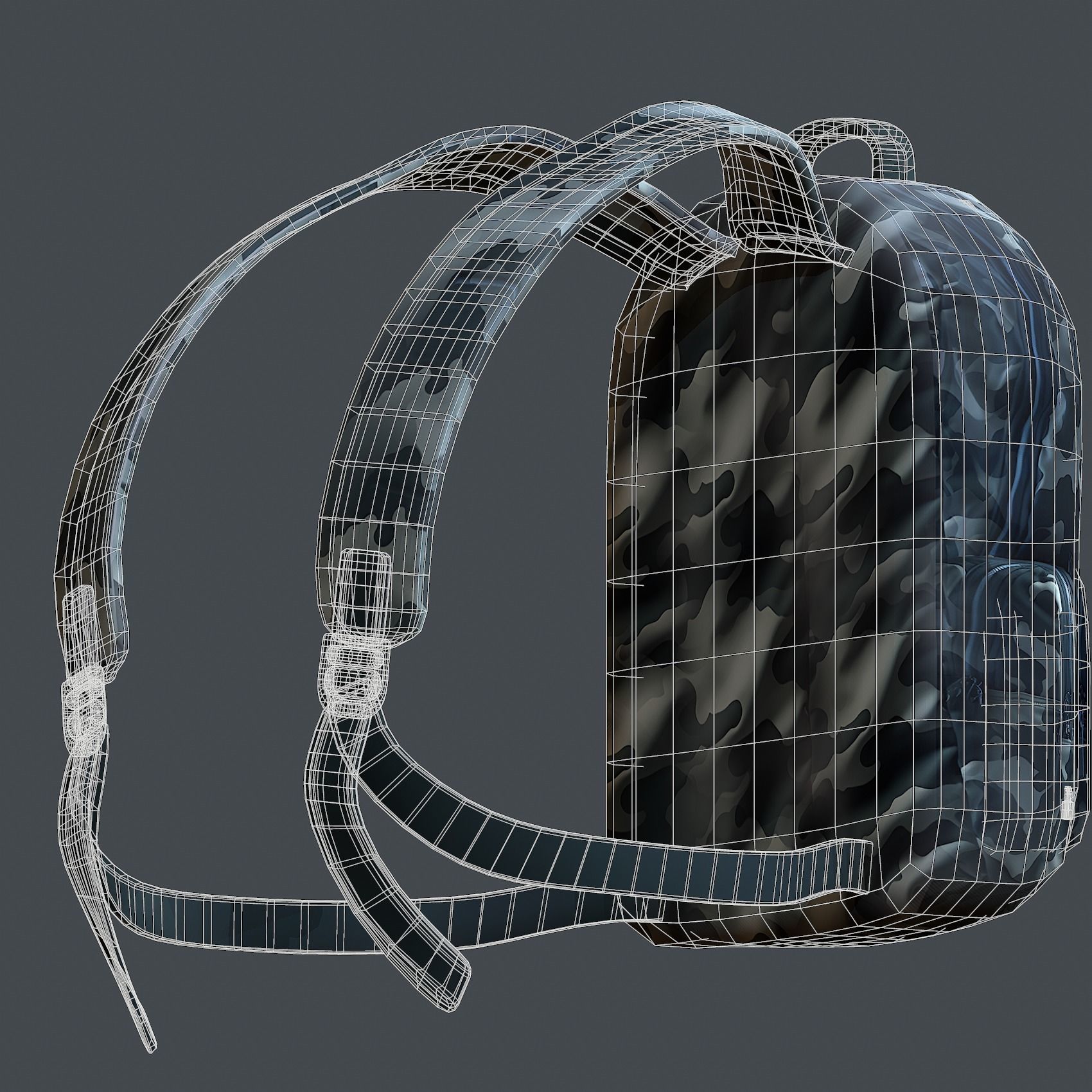 Backpack Camping Generic military human bag storqge baggage Low-poly 3D model_7