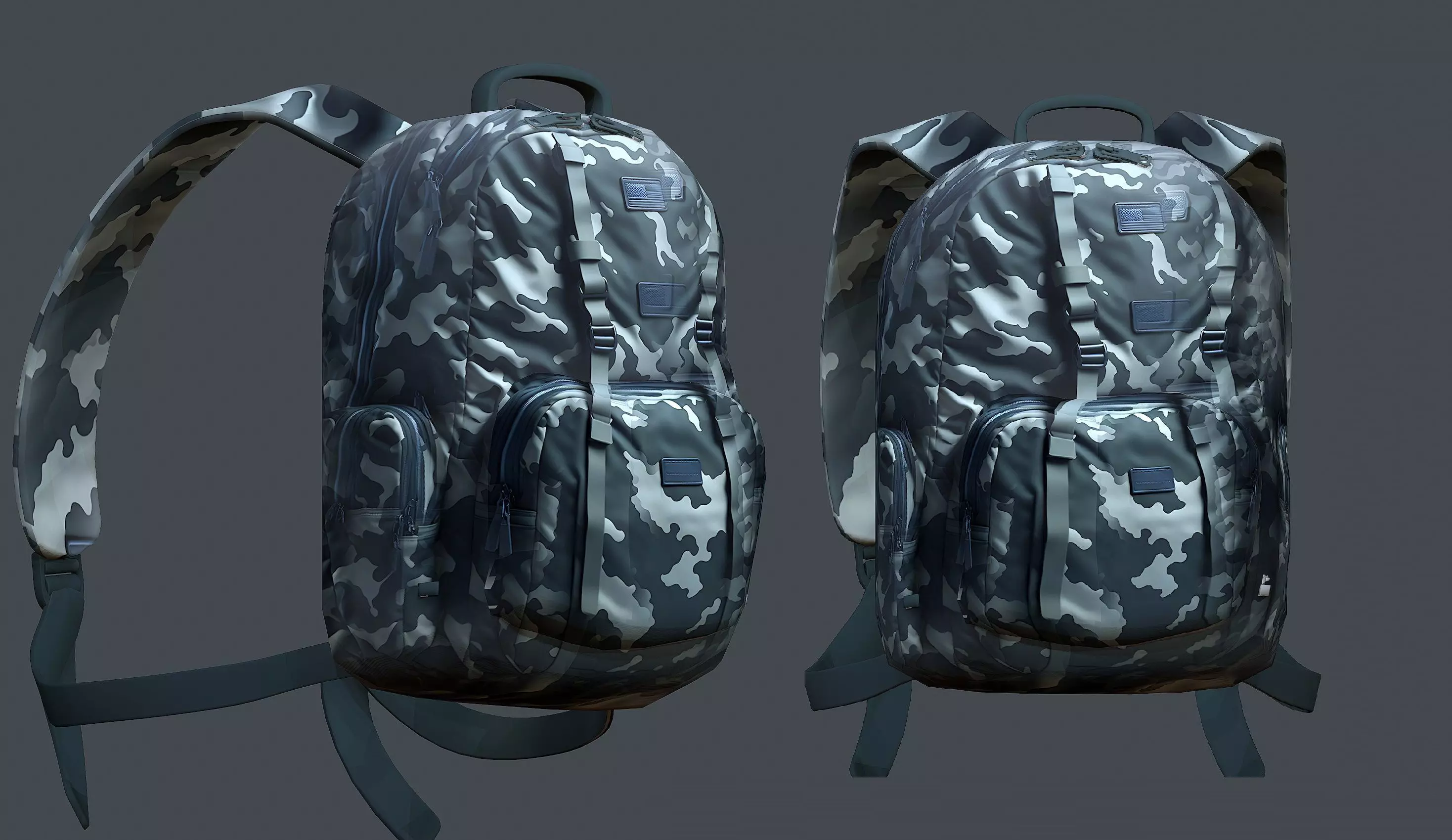 Backpack Camping Generic military human bag storqge baggage Low-poly 3D model_0
