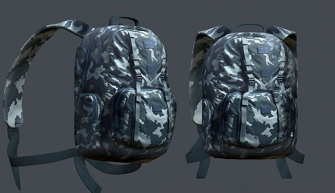 Backpack Camping Generic military human bag storqge baggage Low-poly 3D model