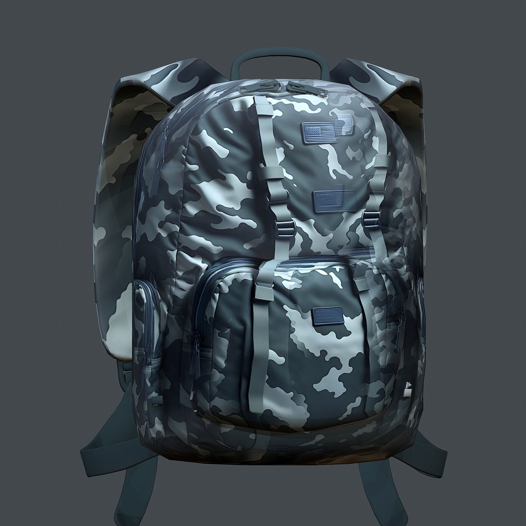 Backpack Camping Generic military human bag storqge baggage Low-poly 3D model_1