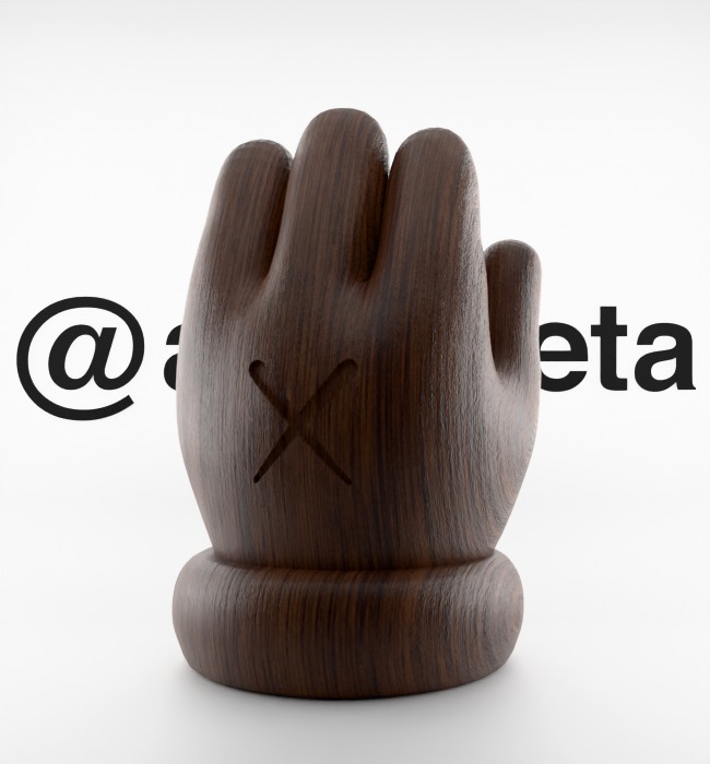 Kaws Hand Ornament Textured Low-poly 3D model_3
