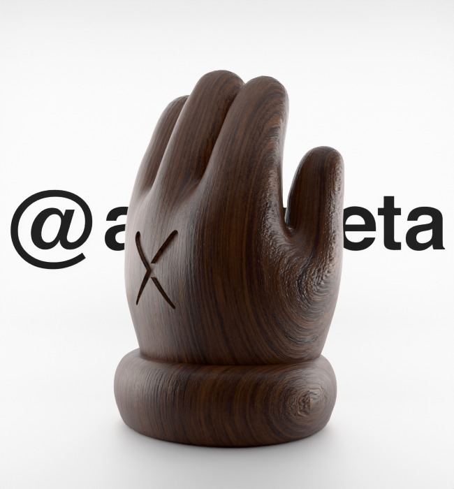 Kaws Hand Ornament Textured Low-poly 3D model_6
