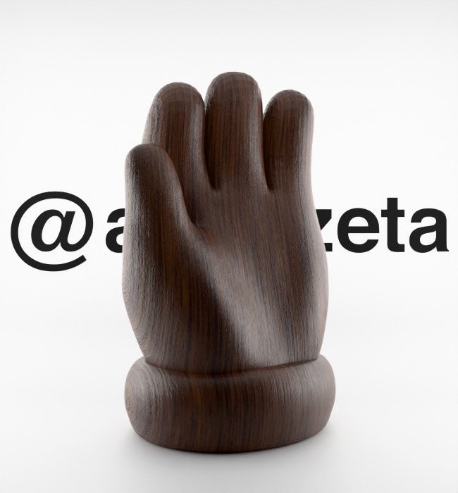 Kaws Hand Ornament Textured Low-poly 3D model_17