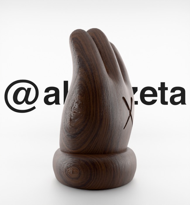 Kaws Hand Ornament Textured Low-poly 3D model_31