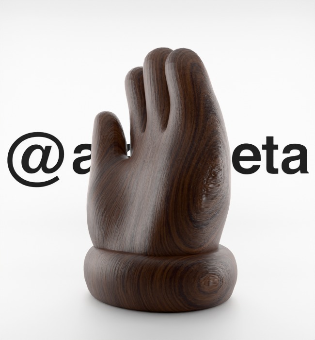 Kaws Hand Ornament Textured Low-poly 3D model_25