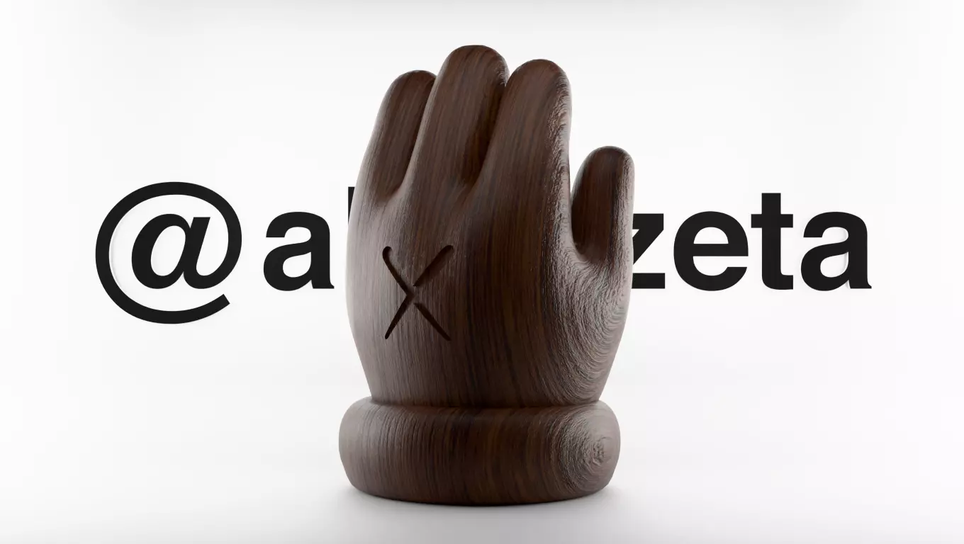 Kaws Hand Ornament Textured Low-poly 3D model_0