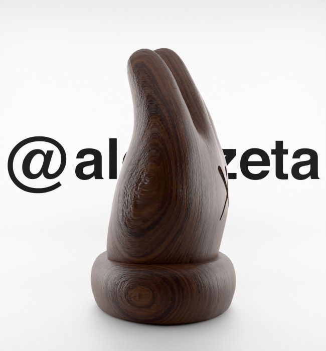 Kaws Hand Ornament Textured Low-poly 3D model_30