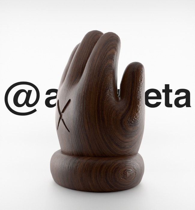 Kaws Hand Ornament Textured Low-poly 3D model_7