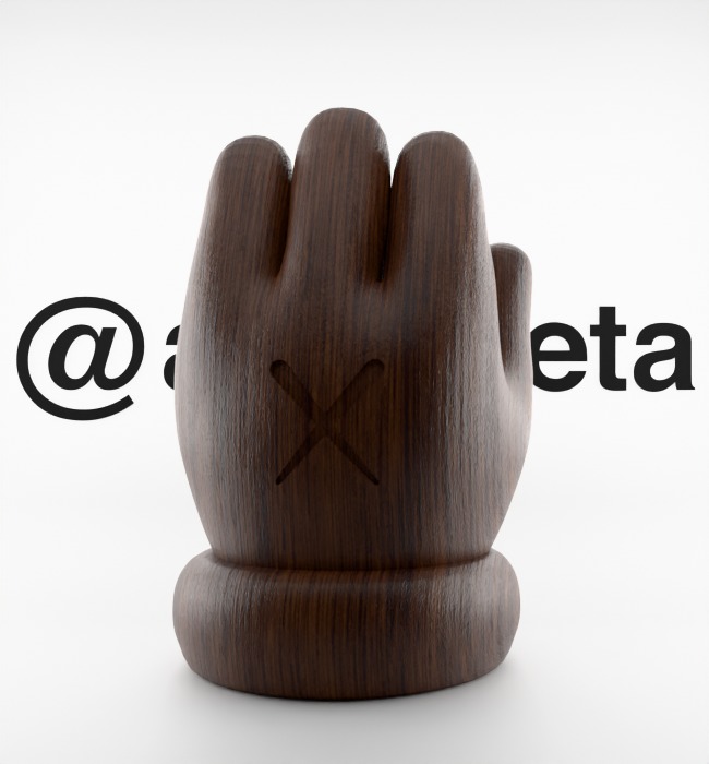 Kaws Hand Ornament Textured Low-poly 3D model_2