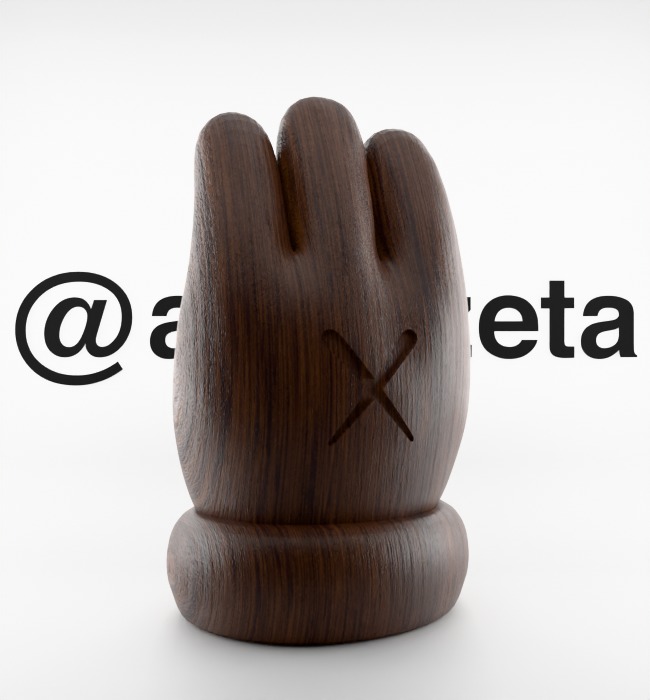 Kaws Hand Ornament Textured Low-poly 3D model_35